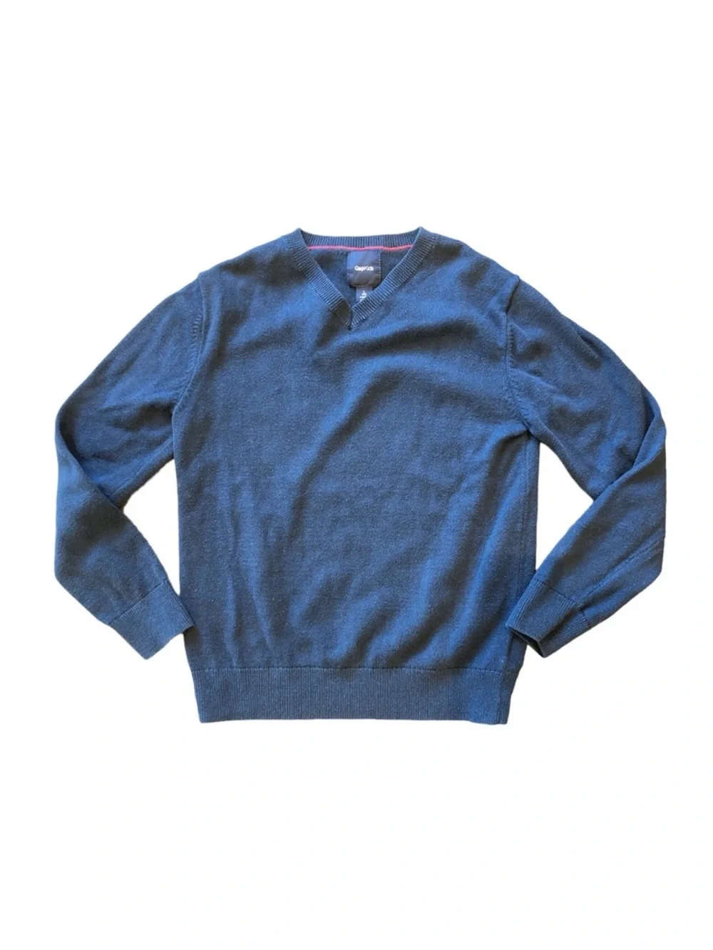 GAP Kids Navy V-Neck Long Sleeve Pullover Sweater Size Large (10)